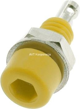 Gniazdo izolowane 2mm M5 lutowane 10A żółte