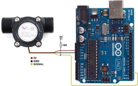 Czujnik przepływu cieczy, wody 1-30l/min - 1/2' - przepływomierz YF-S201