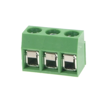 Złącze śrubowe do druku, 3 pola, raster 5mm, wysokość 10,2mm, wyprowadzenia kątowe, 300V / 10A, Degson DG126R