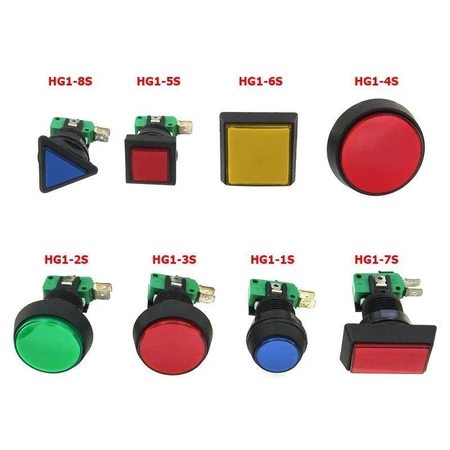 Przycisk do gier HG1-8S ON-(ON) podświetlany 12V, niebieski