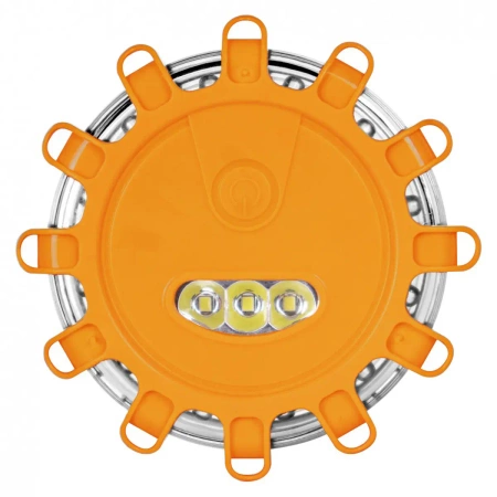 Flara ostrzegawcza LED samochodowa, 3 LED, światło pomarańczowe, magnes, ALR-LF0003