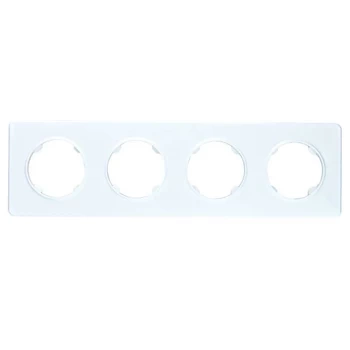 Ramka poczwórna, plastikowa, biała, OVAL Electromalt, OVA1004W