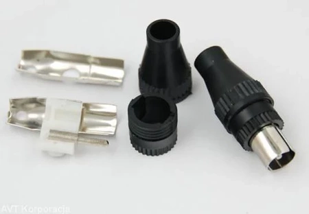 Wtyk antenowy prosty czarny