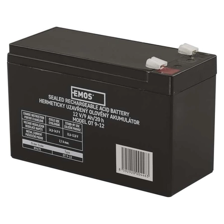 Akumulator AGM bezobsługowy, 12 V, 9 Ah, 151 × 65 × 94 mm, 2,42 kg, EMOS B9675