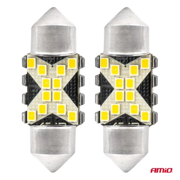 Żarówka samochodowa LED CANBUS Festoon C5W 31mm 12V / 24V 2szt AMIO-04235