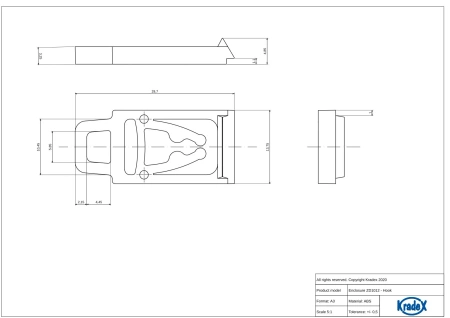 Obudowa modułowa na szynę DIN ZD1012J, 89,8 × 213,8 × 65,2 mm, ABS, szara, Kradex
