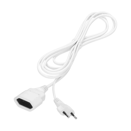 Przedłużacz domowy jednogniazdowy płaski, 1x2P, 3m, kabel 2x0.75mm2, 230VAC