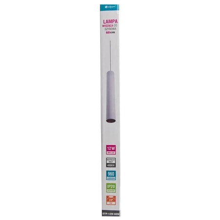 Lampa wisząca szynowa 12W, 960lm, 4000K, 60cm, biała