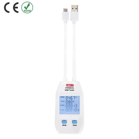 Tester USB Uni-T UT-658Dual, USB-A i USB-C, 4-24 V, do 5 A, QC 3.0