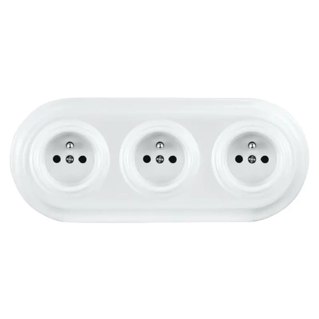 Ramka potrójna ceramiczna biała Ceramic Loft