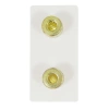 2 gniazda banan 4mm Audio Stereo biały, moduł 1/2 do ramki Tawoia Glass