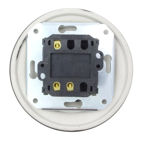 Włącznik światła schodowy obrotowy z ramką, ceramiczny, montaż podtynkowy, kolor czarny Ceramic Loft