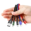 Kabel Lightning - USB 4w1: 2x USB-C, micro USB, 3.5A, nylonowy oplot, 1.2m czarny, CA1T4-B01