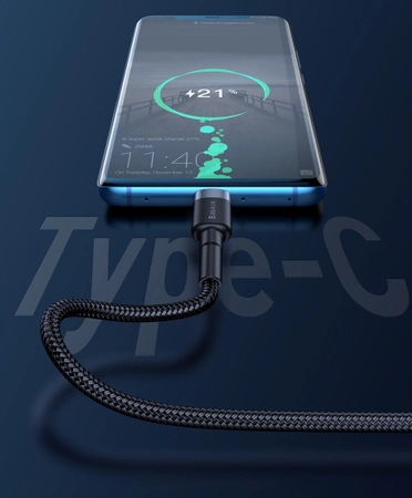 Kabel USB-A - USB-C, 40 W, 1 m, czarno-szary, Baseus