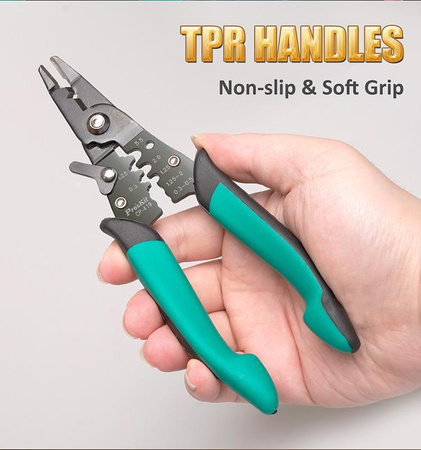 Szczypce wielofunkcyjne 4w1: (Zaciskarka, ściągacz izolacji, obcinaczki i szczypce) CP-419 Proskit