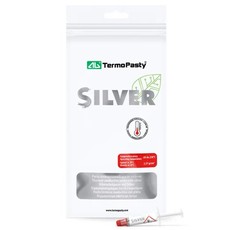 Pasta termoprzewodząca AG Silver z dodatkiem srebra - 3,8 W/mK, -50°C do 250°C - strzykawka 1g - AGTermoPasty AGT-164
