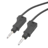 Przewód PVC 1mm2 z 2 wtykami prostymi 4mm 20A z dodatkowym gniazdem 4mm, 1.5m czarny