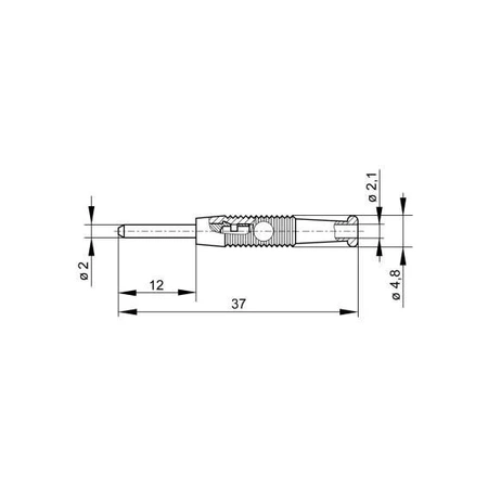 Wtyk izolowany 2mm kołkowy, lutowany 6A, żółty