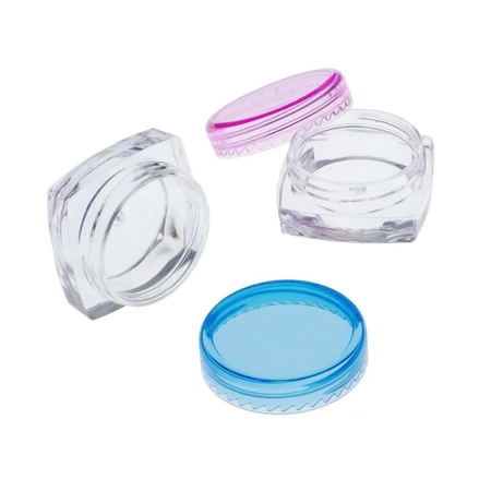 Pojemniczek kwadratowy 3ml - Pudełeczko plastikowe - organizer zakręcany