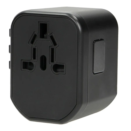 Adapter podróżny Virone TA6 Go World USB - Adapter turystyczny do gniazdek USA UK EU AUS 2×USB 2,4A czarny