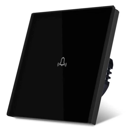Włącznik dotykowy szklany dzwonkowy 300W - czarny - Tawoia Glass