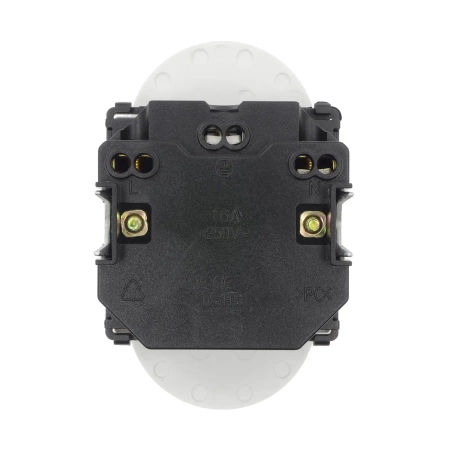 Moduł - gniazdo elektryczne podwójne - białe - Tawoia Glass