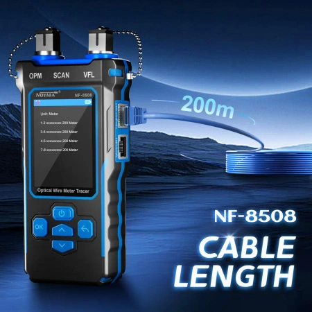 Tester kabli sieciowych LAN i światłowodów 9w1 z PoE, VFL i OPM, Noyafa NF-8508