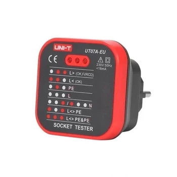 Tester gniazd 230 V Uni-T UT07A, sygnalizacja LED, 8 stanów okablowania