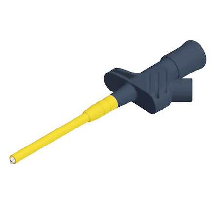 Chwytak haczykowy 126mm z gniazdem 4mm, 1KV CAT III 20A, bezpieczny, czarny