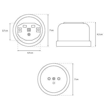 Gniazdo elektryczne ceramiczne, montaż natynkowy, kolor czarny Ceramic Loft