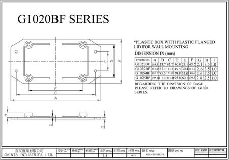 Obudowa 225x113, h=63mm ABS, UL94HB, z mocowaniem, G1025