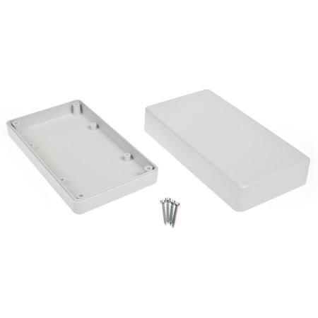 Obudowa uniwersalna Z78J, 84,5 × 154 × 42,5 mm, ABS, jasnoszara, z panelami bocznymi, Kradex