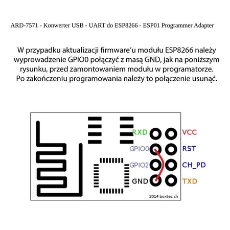 Konwerter USB - UART do ESP8266 - ESP01 Programmer Adapter