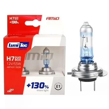 Żarówka samochodowa halogenowa H7 12V 55W LumiTec LIMITED +130%, 2 szt AMIO-01406