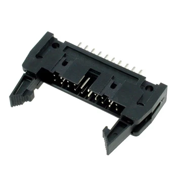 Wtyk IDC 20-stykowy prosty do montażu na PCB, raster 2,54 mm z zatrzaskami, Z-WS20VG