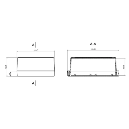 Obudowa hermetyczna z uszczelką do elektroniki 144,7 × 198,1 × 72,3 mm ABS czarny KRADEX Z46AH ABS