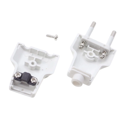 Wtyk sieciowy 230V płaski 2.5A, biały, ZN11