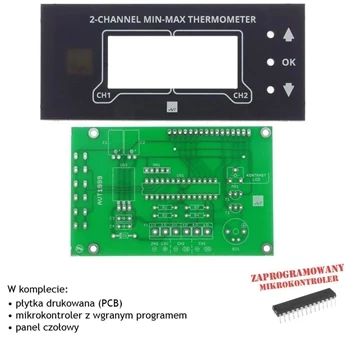 2-kanałowy termometr MIN-MAX z alarmem, PCB's i mikroprocesor do projektu AVT1999