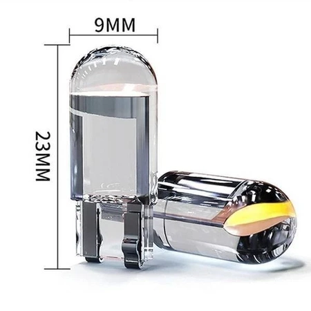 Techniczna żarówka LED COB W5W T10 12V T10 HPC 360 sferyczna zielona