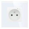 Gniazdko elektryczne z watomierzem - sterowanie ZigBee - szklana ramka - białe - Tawoia Smart Home