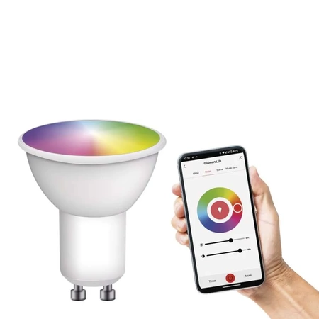 Żarówka LED GU10 4.8W 400lm 2700-6500K 230V, RGB / ściemnialna / Wi-FI GoSmart