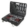 Zestaw 216 narzędzi: 110 bitów, nasadki 1/4", 3/8" i 1/2" z Torx E, klucze płasko-oczkowe, w walizce - AMiO 05020