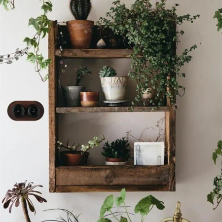 Gniazdko elektryczne z uziemieniem czarne ceramiczne natynkowe - Ceramic Classic Loft
