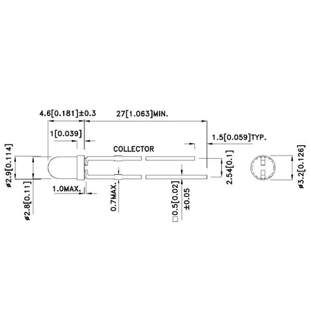 Fototranzystor L-93DP3C 3mm 940nm 30V L-93DP3C (L-932P3C)