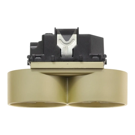 Gniazdo elektryczne podwójne Schuko - szklana ramka - złote - Tawoia Glass