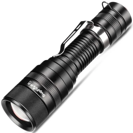 Latarka ręczna Superfire F5, 1100 lm, zasięg 236 m, 5 tryby, zoom, masa 100 g