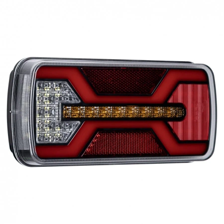 Lampa tylna LED do przyczepy, X-SPIDER 1, 5 funkcji: pozycyjne, kierunkowskaz, cofania, stop, odblask, L2425