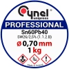 Cyna lutownicza Sn60Pb40 z topnikiem SW26, średnica 0,7 mm, szpula 1 kg, Cynel