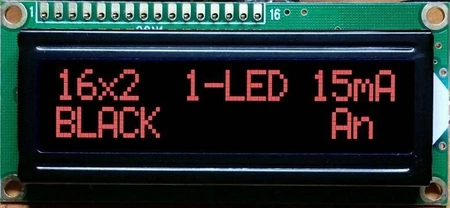 Wyświetlacz LCD alfanumeryczny 2x16 LCD-PC-1602AN-DIR R/KK-1L E6