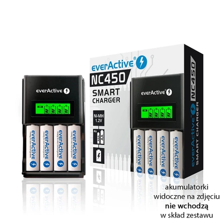Ładowarka akumulatorów 4x AA/AAA, everActive NC-450